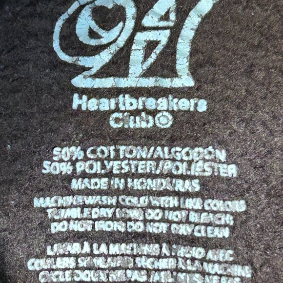 Heartbreakers Club "No Love No Pain" Unisex Hoodie Brown Size XL Graphic Skull - Picture 7 of 9